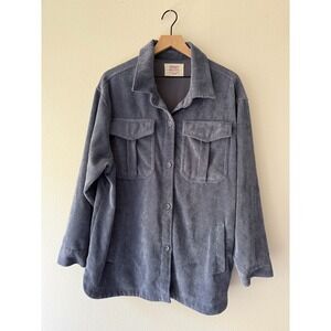 Ashley By 26 International Corduroy Jacket Womens XL  Button‎ Front Dusty Blue